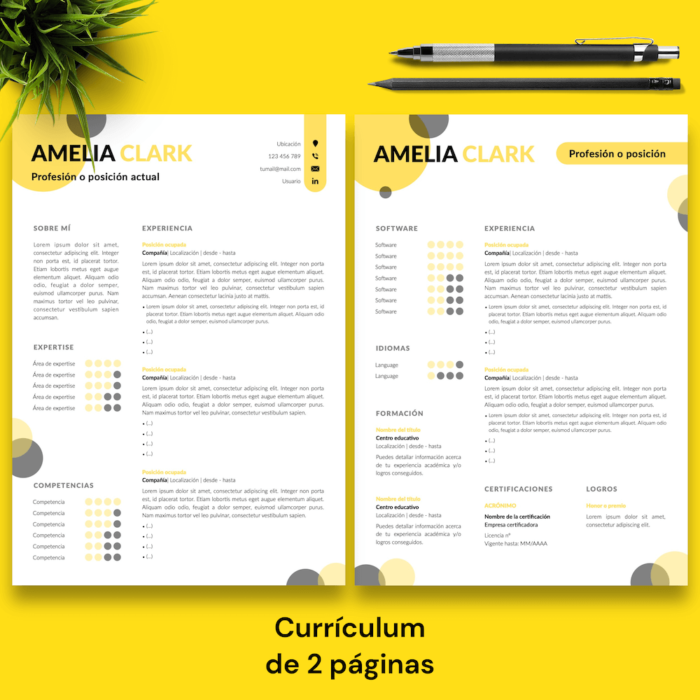 Currículum Amelia Clark - 03 - 2 páginas