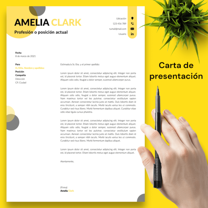 Currículum Amelia Clark - 04 - Carta de presentación