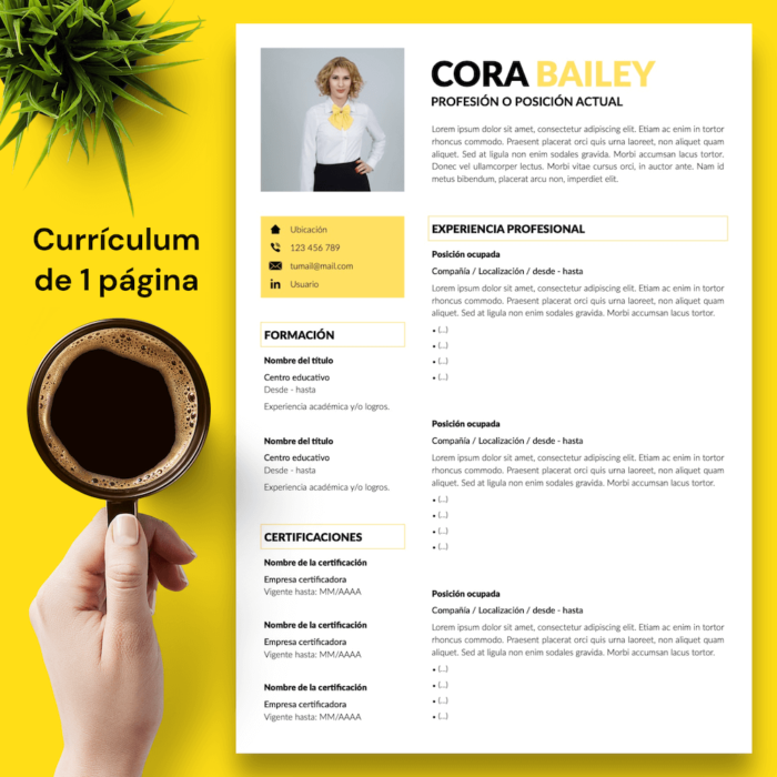 Currículum Cora Bailey - 02 - 1 página