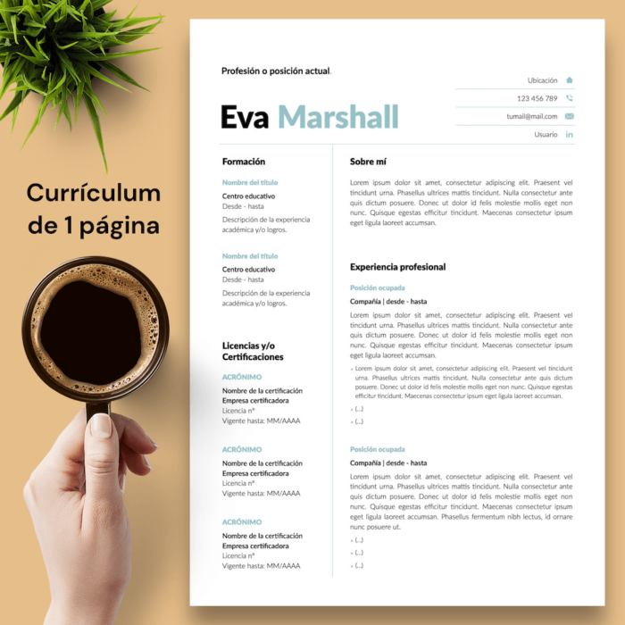 Currículum Eva Marshall - 02 - 1 página