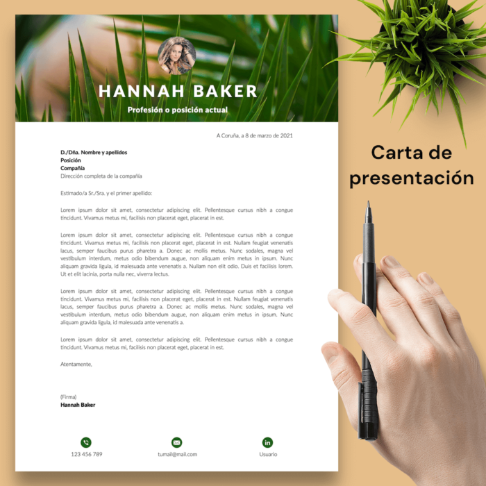 Currículum Hannah Baker - 04 - Carta de presentación