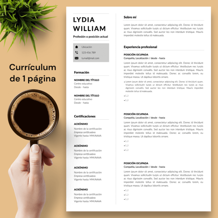 Currículum Lydia William - 02 - 1 página