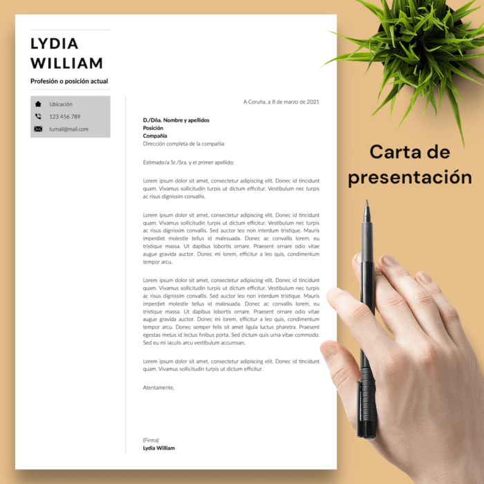 Currículum Lydia William - 04 - Carta de presentación