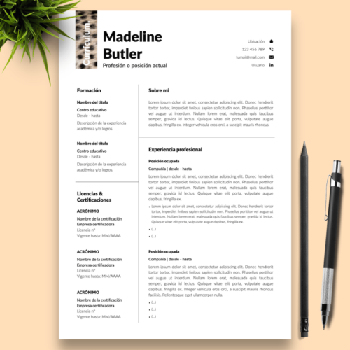 Currículum Madeline Butler - 01 - Presentación