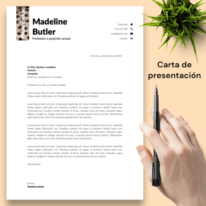 Currículum Madeline Butler - 04 - Carta de presentación