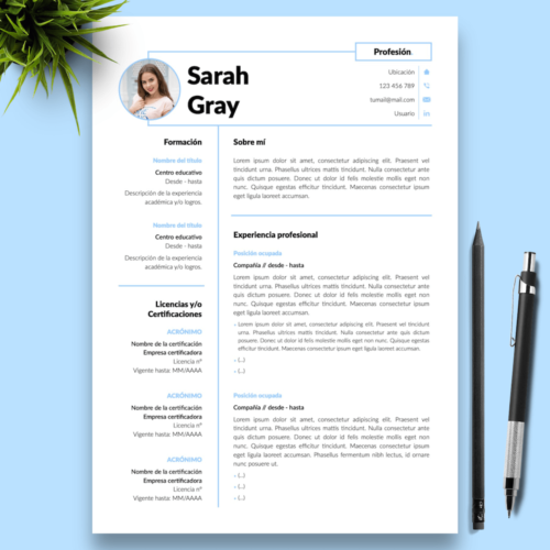 Currículum Sarah Gray - 01 - Presentación
