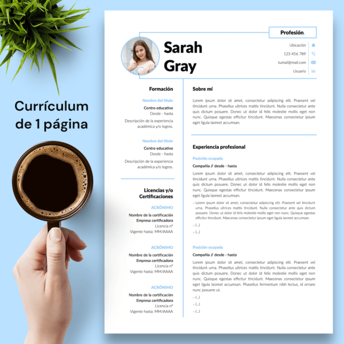 Currículum Sarah Gray - 02 - 1 página