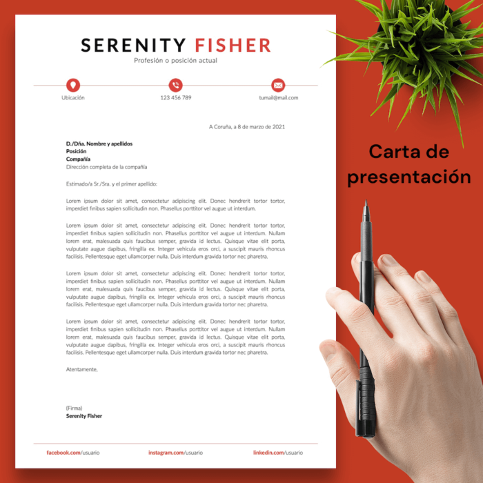 Currículum Serenity Fisher - 04 - Carta de presentación